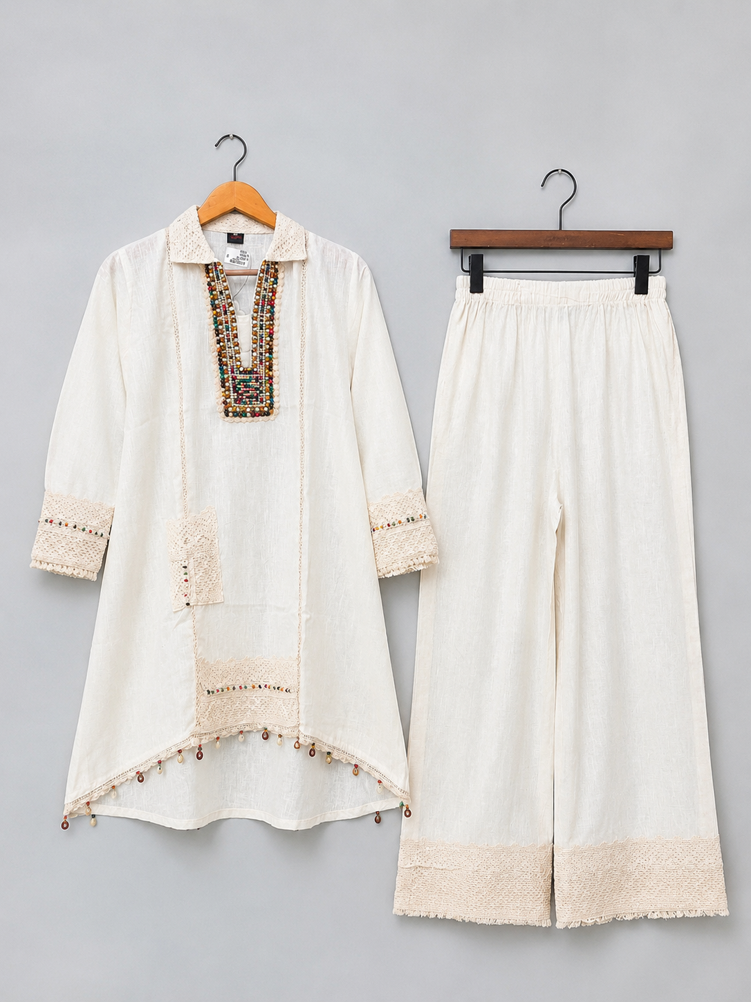 Ivory Tribe — Beaded & Lace Coord Set