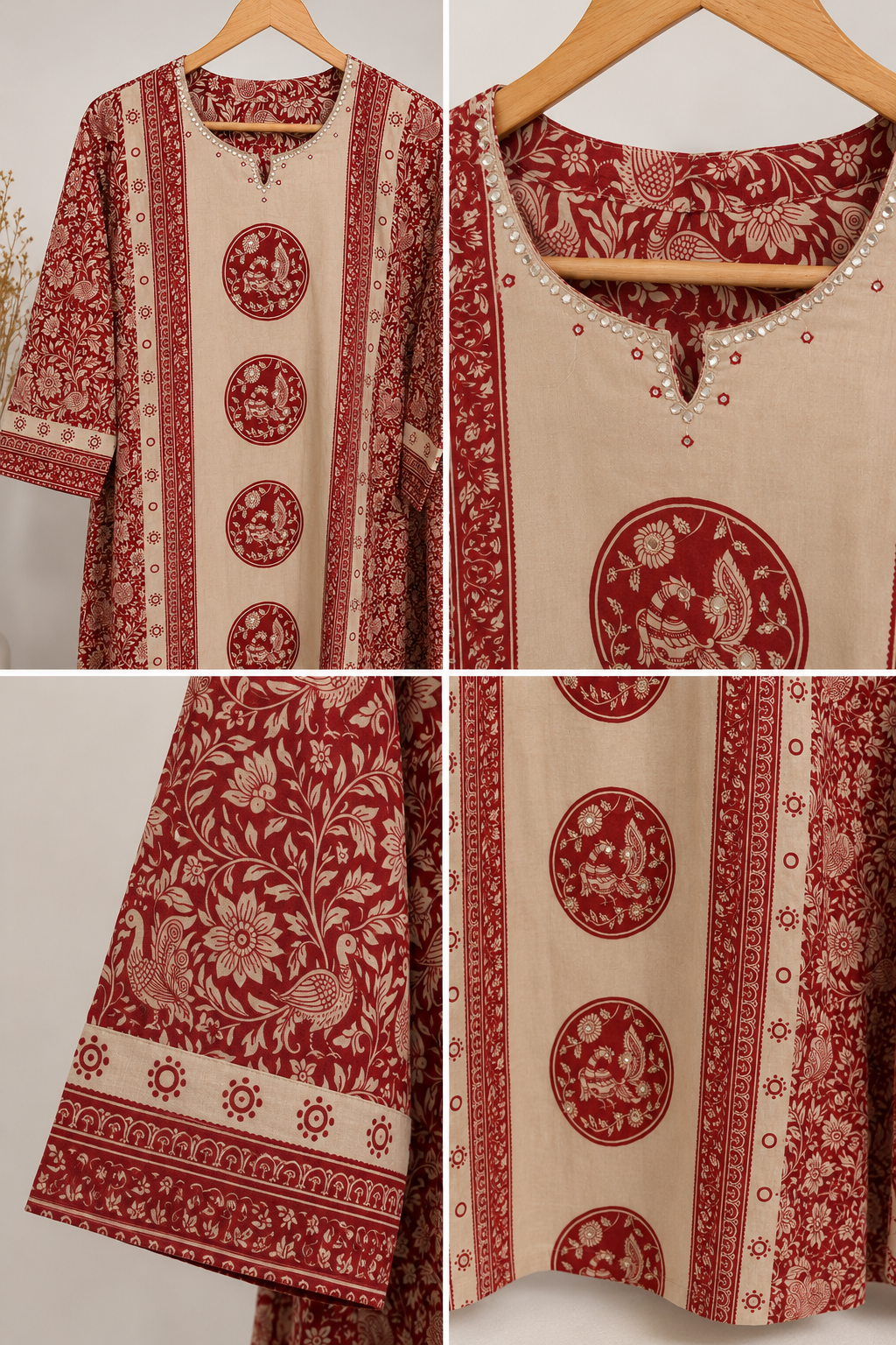 Crimson Heritage Printed Cotton Kurta Set with Dupatta