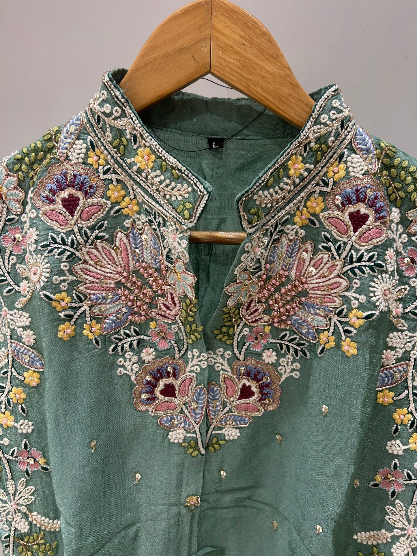 Sage Garden Embroidered Kurta & Palazzo Co-ord Set