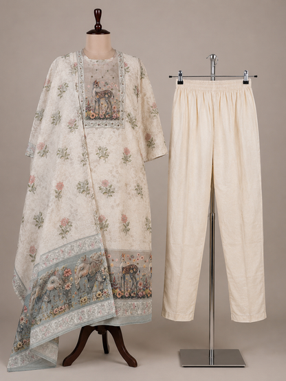 Enchanted Forest Linen Blend 3-Piece Suit