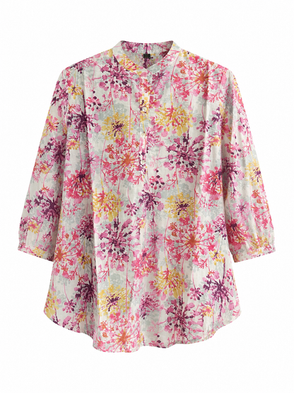 Bloom Burst Floral Short Kurti in Pure Cotton