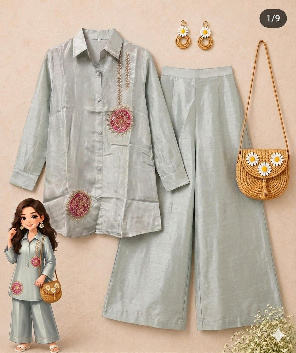 Sage Mist Embroidered Coord Set
