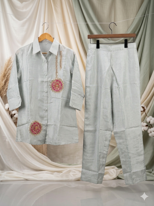 Sage Mist Embroidered Coord Set