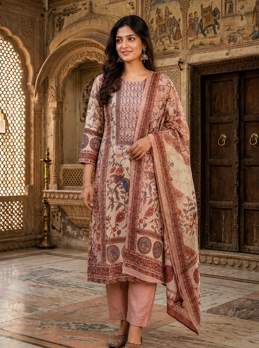 Floral Printed 3-Piece Suit Set